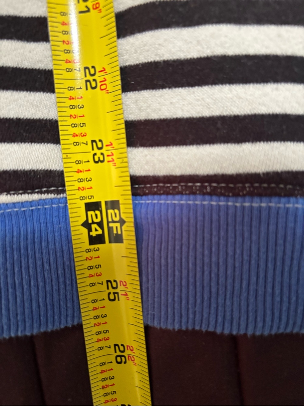 We The Free Black & White Striped Top with Bright Blue Trim - Picture 5 of 7